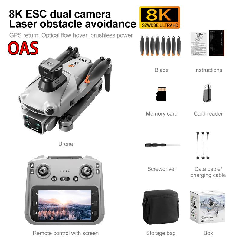 2025 NEW S119 GPS Drone Professional 8K Aerial Avoiding Obstacle With Large Screen Remote Control Folding Brushless Drone Toys