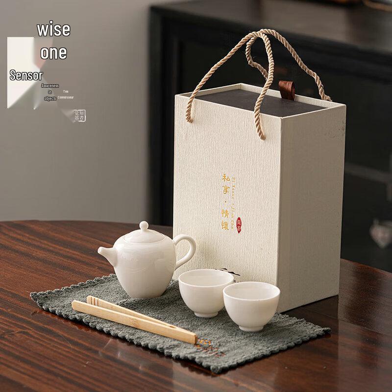 

Zhizhe Jueqi Jiancha Sheep Fat Jade Ceramic Teaware Set