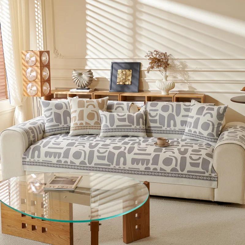 

L2025 uxury Soft Chenille Sectional L Shape Sofa Towel Four Season Universal Sofa Cover Anti-slip Couch Covers for Living Room 30x50cm pillowcase