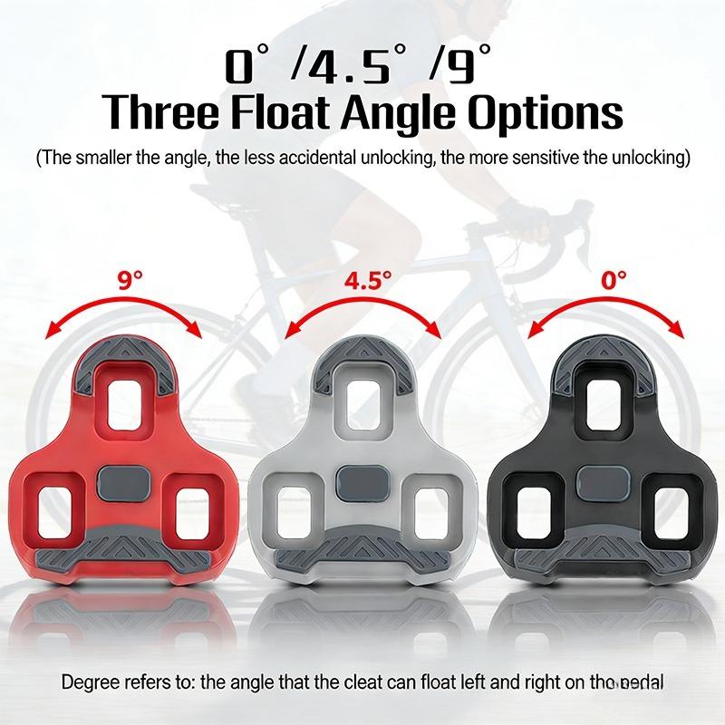 KEO Road Bicycle Pedal Cleats Self-Locking 0/4.5/9 Degree for LOOK KEO Clip Cycling Shoes Compatible with Road Bicycle Pedals 6