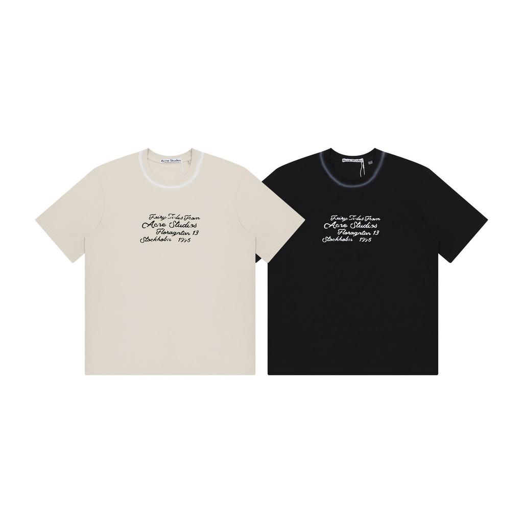 AC1996 Retro Distressed Letter Print Unisex Loose-Fit T-Shirt