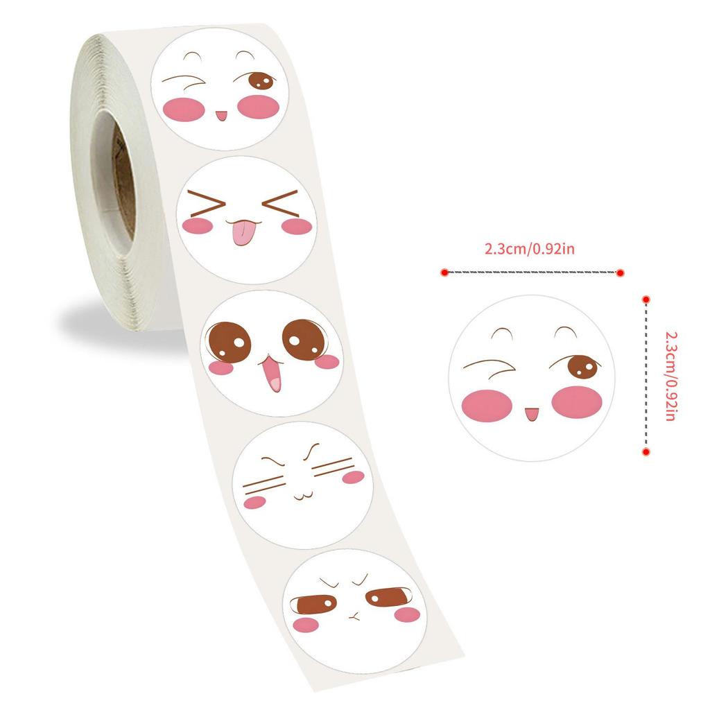 Süße Emoji-Stickerrolle: 500 Dekorations- und Belohnungssticker für Handyhüllen & Versiegelung