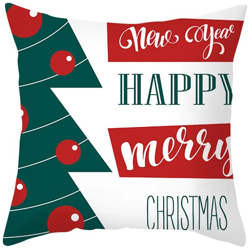 Simple Christmas Christmas Gift Christmas Tree Pattern Print Home Decoration Cushion Cover Living Room Sofa Pillowcase