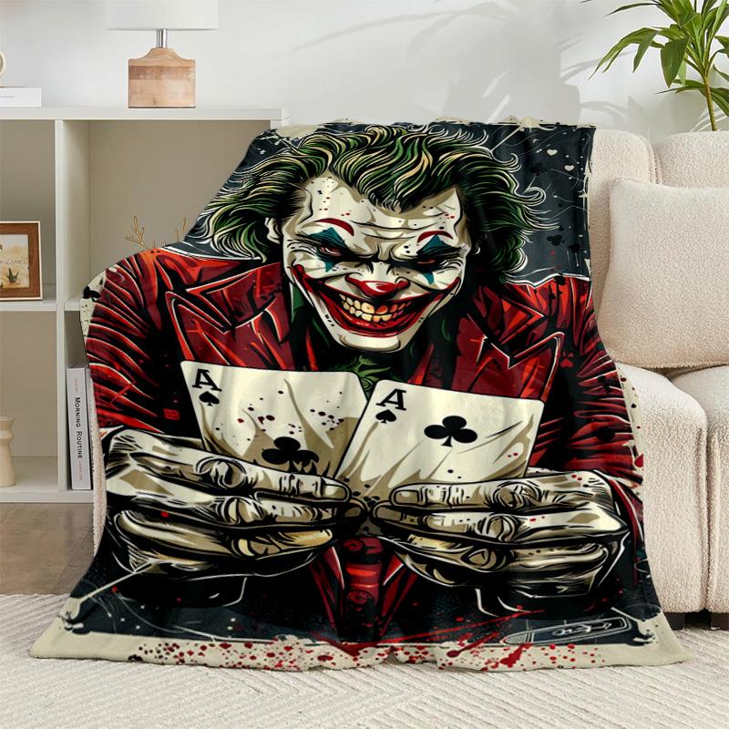 1 Stück coole Clowns-Muster Flanelldecke Geschenk, Geeignet für Männer und Frauen, Weich, Ideal für Betten und Sofa, Geburtstags- oder Weihnachtsgeschenk