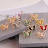 New European American Multicolor Three Dimensional Butterfly Ring Ladies Stylish Jewelry Personality Trend Hand Accessories