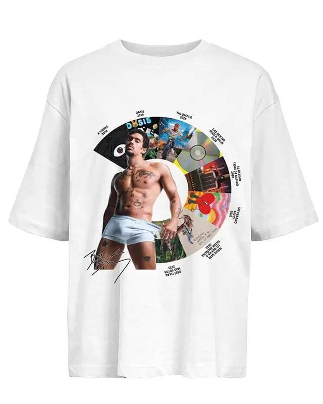 

Bad Bunny Benito Antonio Martinez Ocasio Vega Baja Graphic Unisex Heavyweight Cotton Oversized Streetwear T-Shirt XXXL