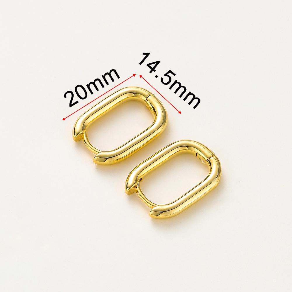 14K 18K Gold Plated Round Circle Gold Plated Hoop Earrings For Women Korean Fashion Ring Earrings Jewelry Accessories