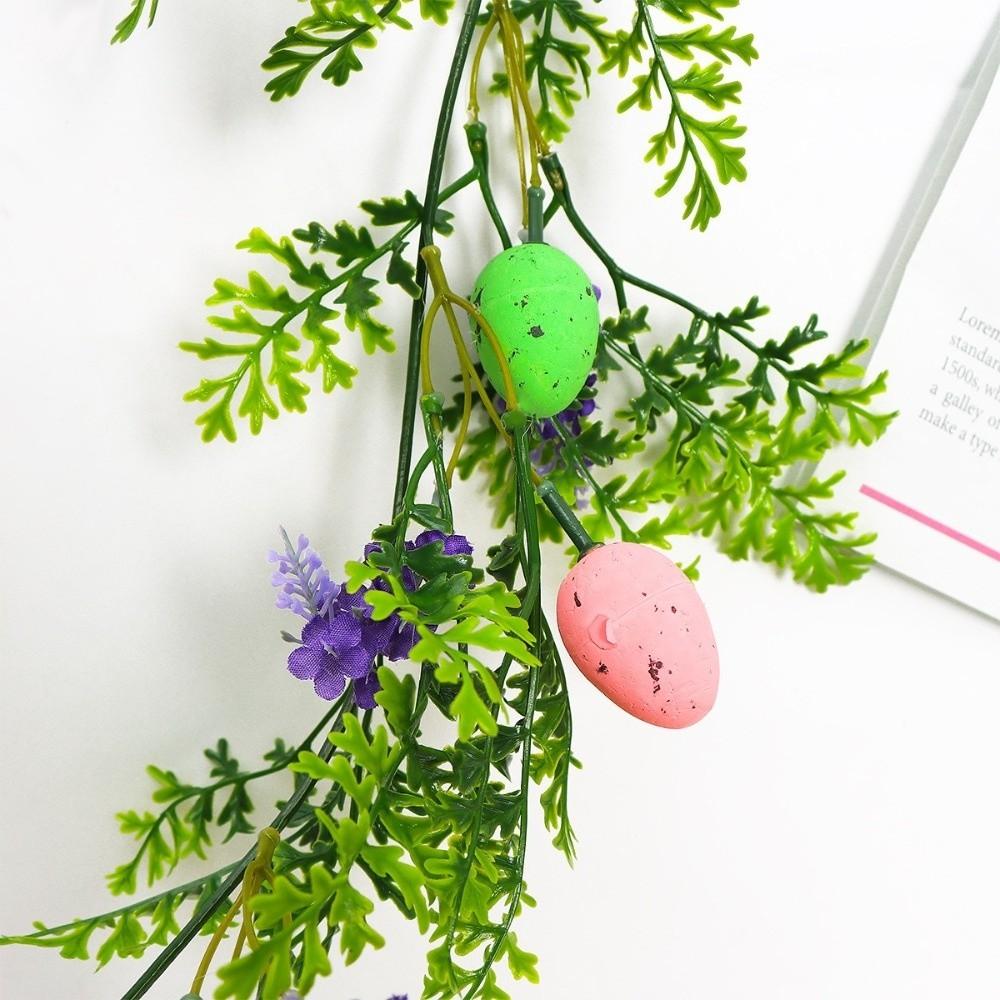 Green Leaf Easter Eggs Tactile Soft Rubber Simulation Flowers Simulated Easter Eggs Colorful Egg Artificial Eucalyptus