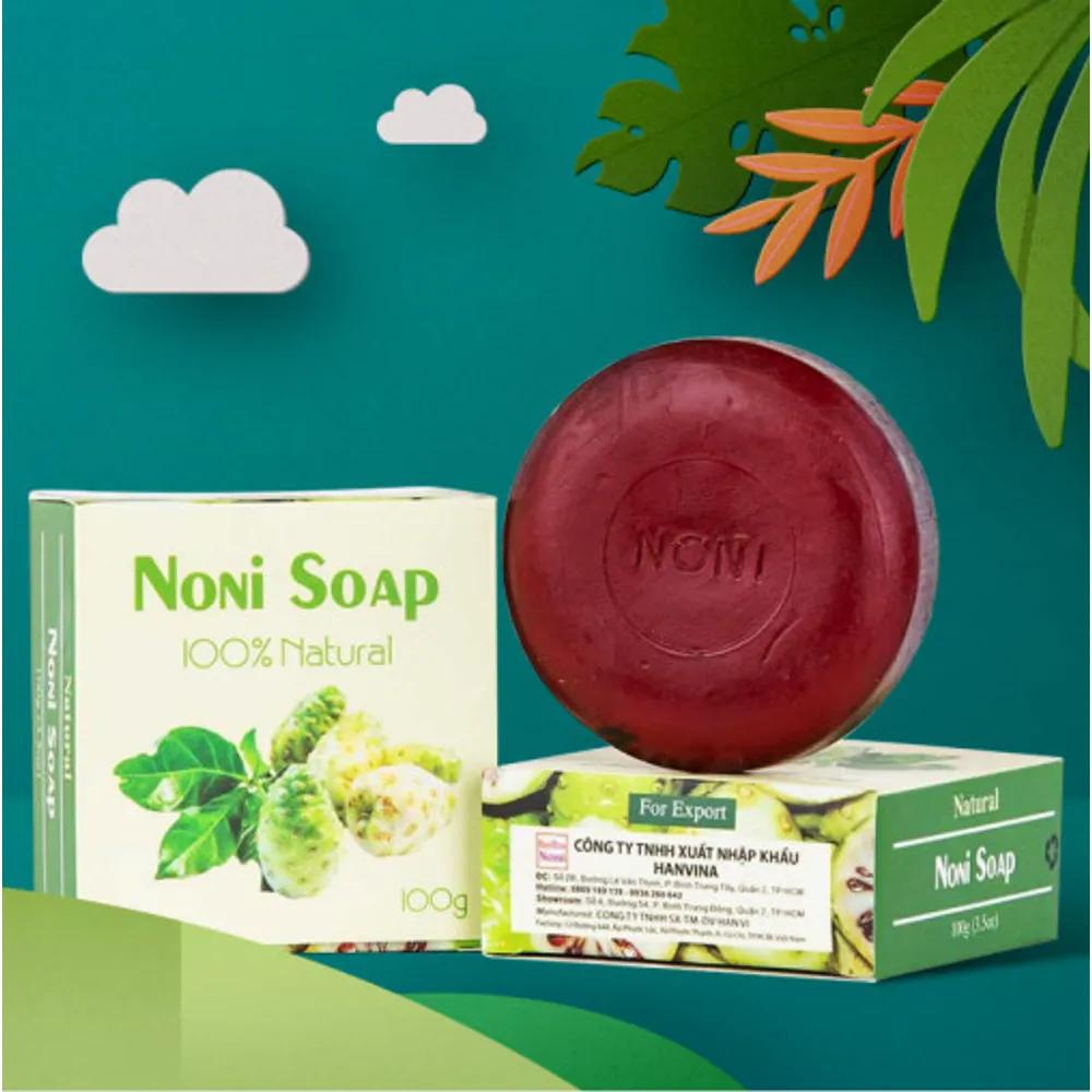 Vietnamese Noni Soap, Houttuynia Cordata, Sulfur, Natural Soap, Moisturizing, Face Wash, Handmade Cleansing Bar, Portable (6 Pieces)