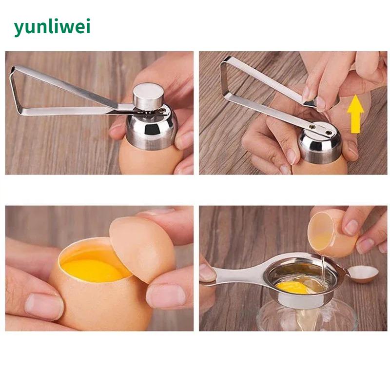 Stainless Steel Egg Scissors Egg Topper Cutter Shell Opener Stainless Steel Boiled Raw Egg Open Creative Kitchen Tools  Rod Egg