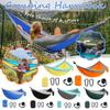 Camping Double & Single Portable Hammocks With 2 Tree Straps Lightweight Nylon