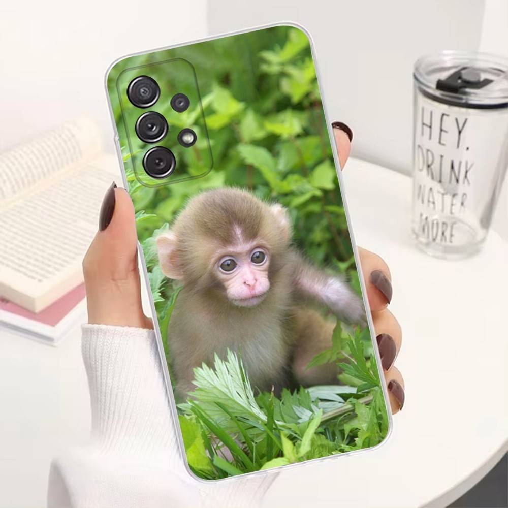 Cute Funny Monkey For Samsung A30,51,71,S9,Ultra,S20,FE,21,PIus,10,22,Lite,23,Transparent, Silicone Case