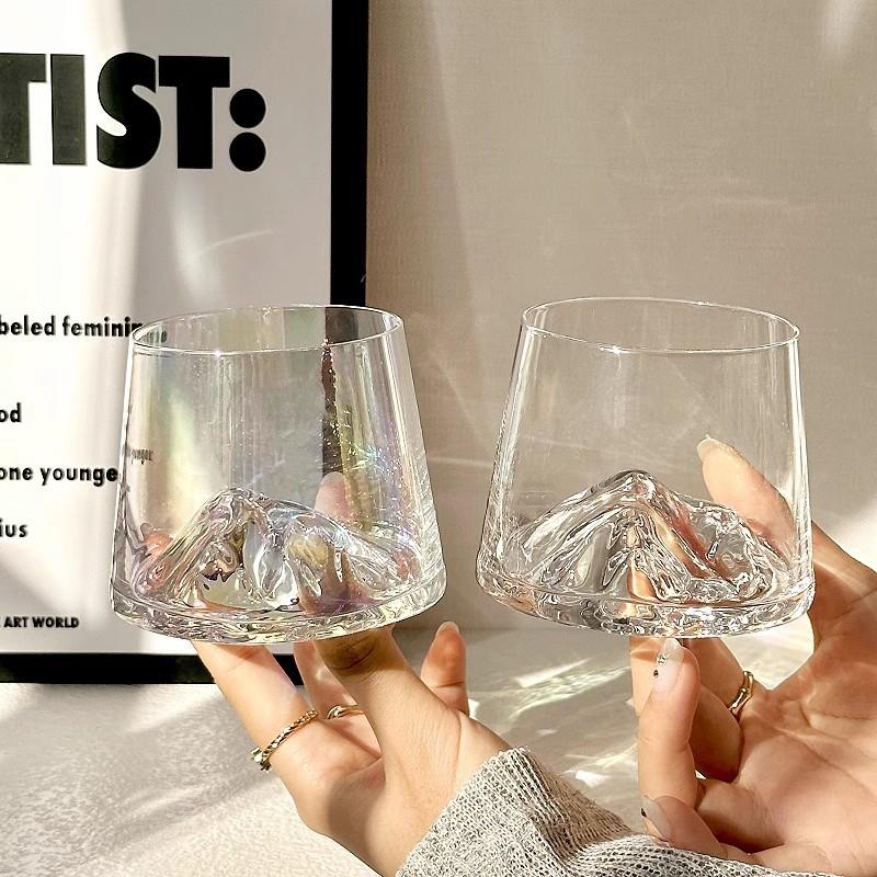 Transparent Whiskey Glasses Mountain Crystal Glass Drinking Glasses For Drinking Bourbon, Cognac, Scotch, Cocktails 125-380Ml