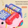 Children's telephone toys 0-3 years old baby, whack-a-mole, story simulation, piano music tow rope phone