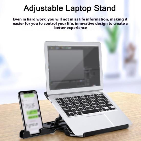 Suporte Ajustável para Laptop Alta Estabilidade Forte Capacidade de Carga Compacto Portátil Giratório Multi-Ângulo Antiderrapante Suporte para Notebook