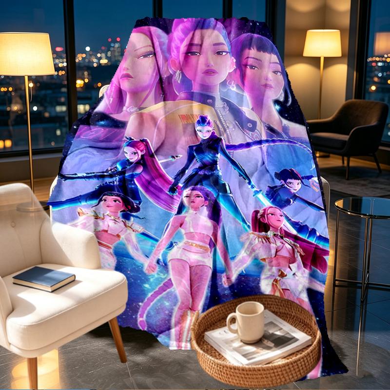 KPop Dämonenjäger Print Decke - Weich & Bequem, für Schlafzimmer, Reisen, Sofa, Heimdekoration - Geburtstags-Weihnachtsgeschenk für Freund