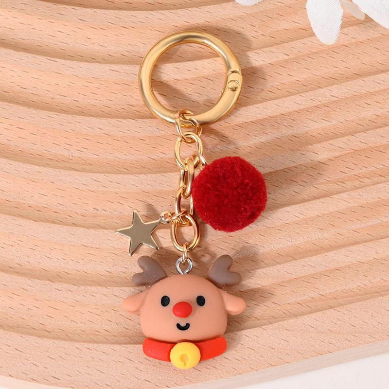 New Christmas Tree Santa Claus Keychains Bag Charm For Women Exquisite Bag Pendant Car Key Ring Jewelry Christmas Gift