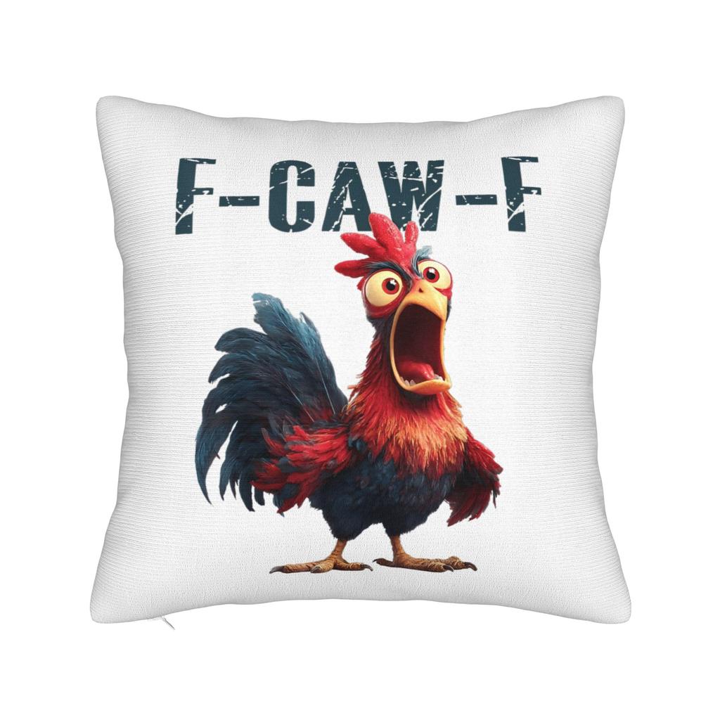Merry FCawF Chicken Square Pillow Case Xmas Lights Rooster Cushion Cover Zippered Decorative Throw Pillow Case Cover for Bed