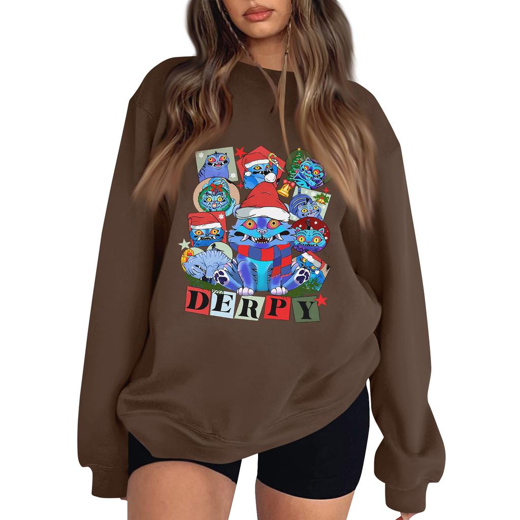 Women's Fashion Long-Sleeve Pullover Sweatshirt With Fun Movie-Themed Print