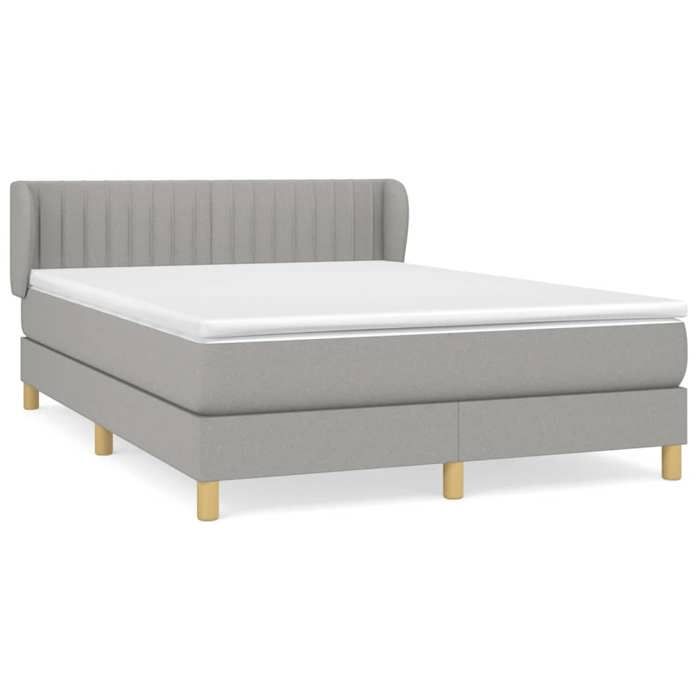 Maison Exclusive - Sommier à lattes de lit avec matelas Gris clair 140x200cm Tissu