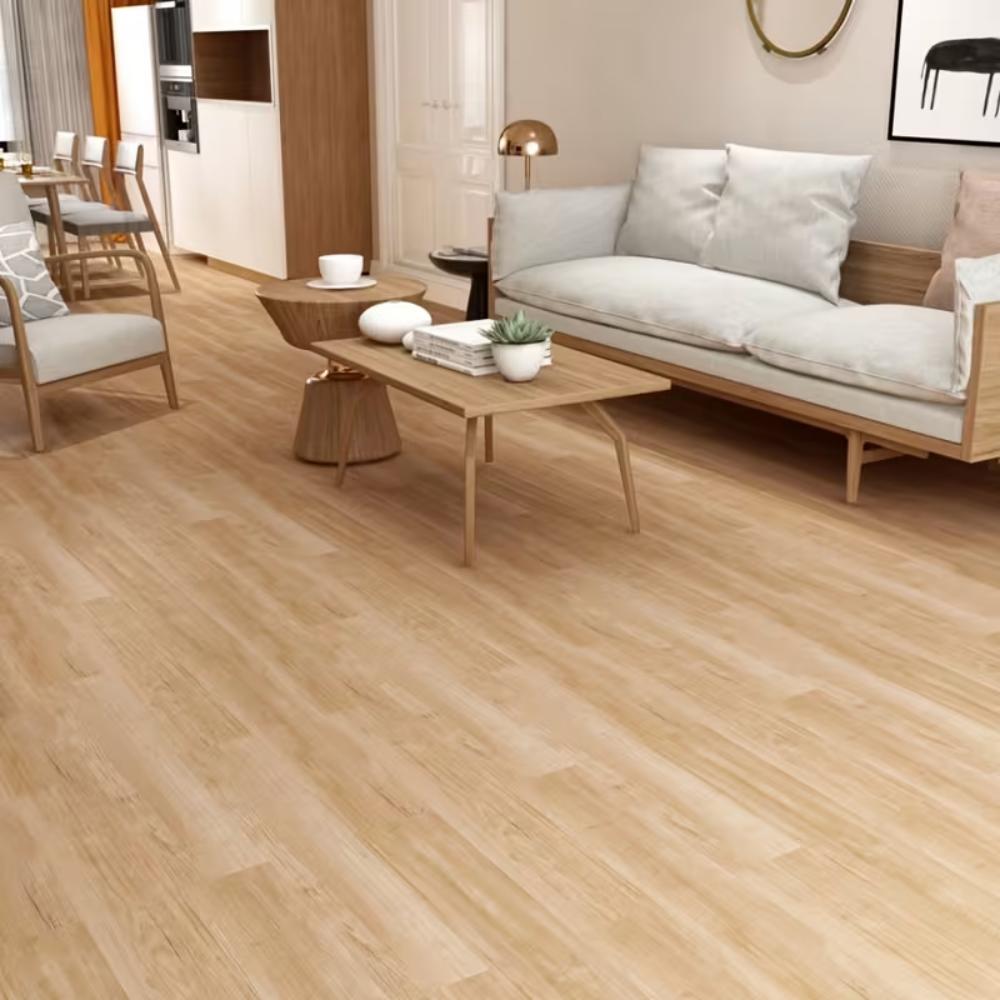 10Pcs 40x15cm PVC Floor Stickers Self-adhesive Stickers Waterproof Thickened Wood Grain Floor Stickers Stickers Living Room