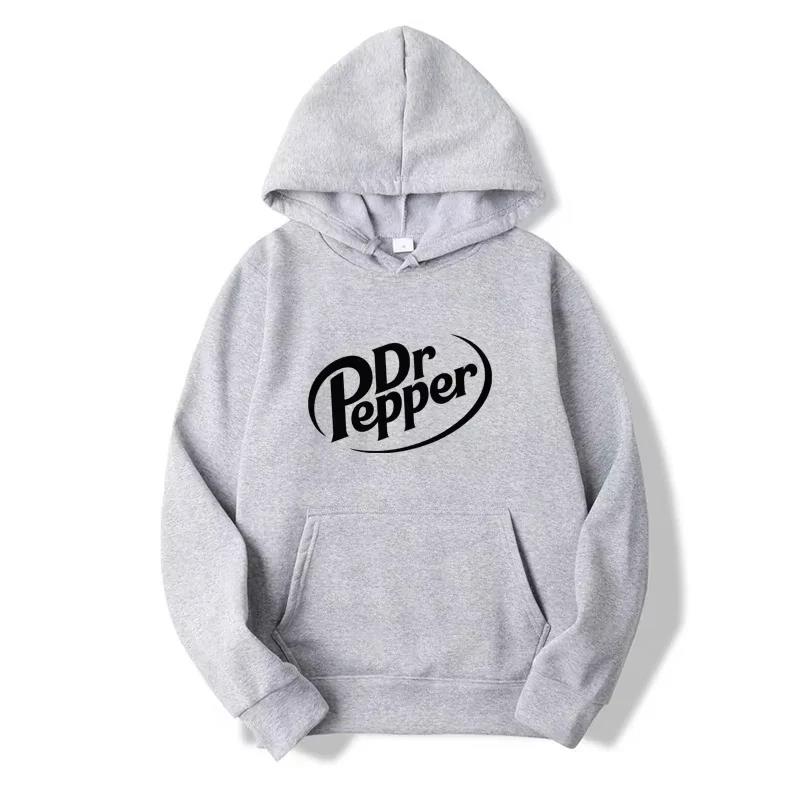 2025 Herbst Warme Dr. Pepper Buchstaben Bedruckte Hoodies Street Herrenmode Fleece Sweatshirts Lässig Unisex Pullover Tops Tre Fashion