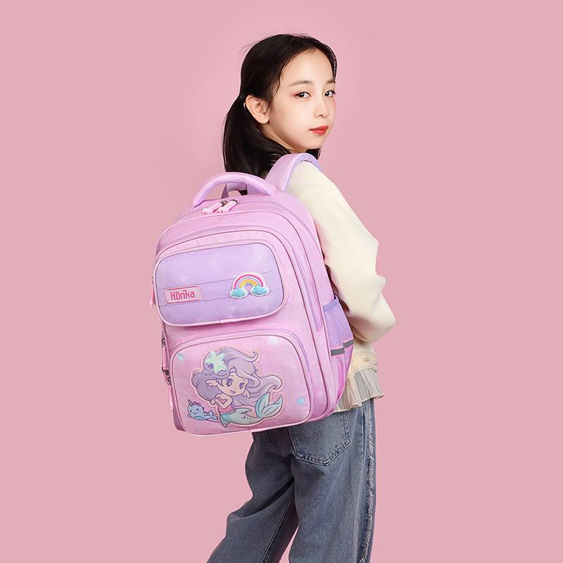 Cartoon Spacious Schoolbag For Children In Grades 1 To 6 With Breathable Fabric And Fit Comfortable
