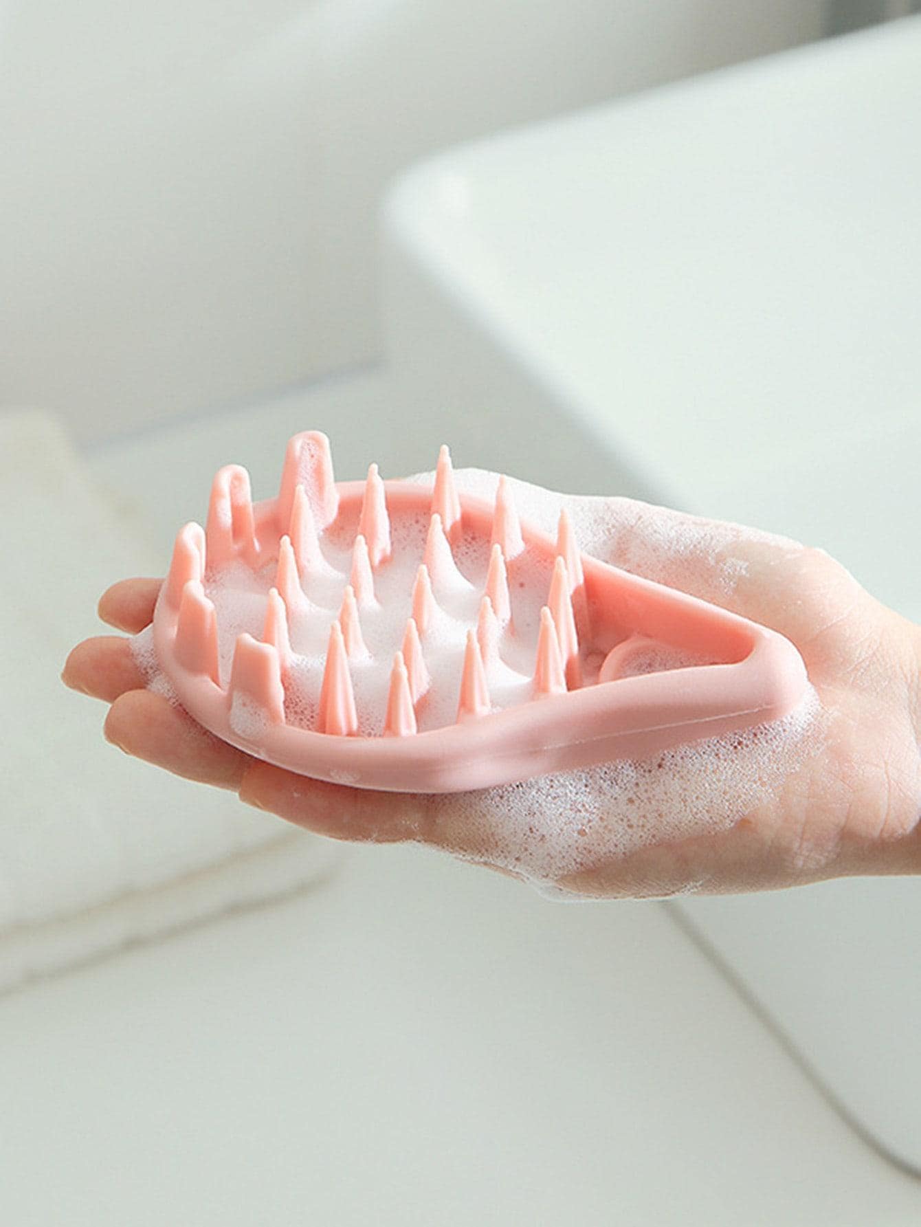 

1PC - Hair Wash Massage Brush Cleaning Scalp Hair Wash Brush Pink рожевий