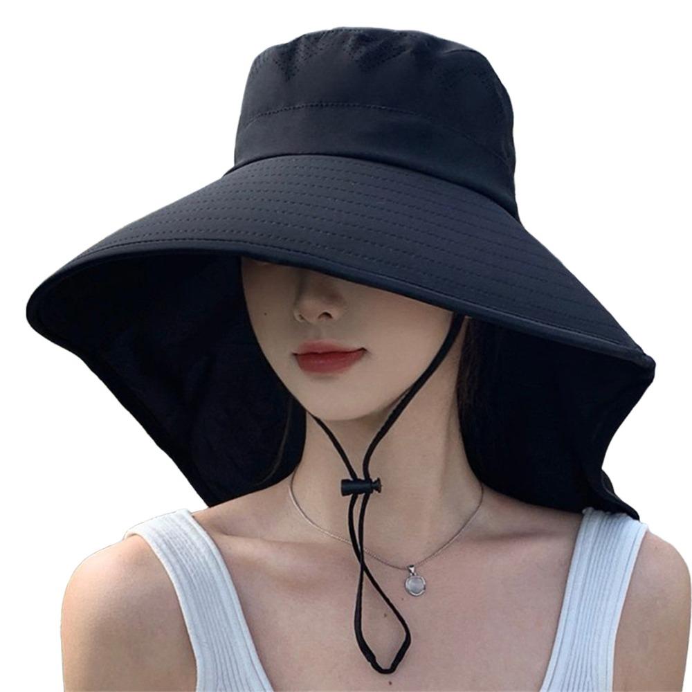 Anti UV Sun Hat Quick Dry Bucket Hat Casual Shawl Fisherman Hat  Summer чёрный