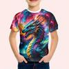 Children's Boy's Clothing Fashions Megalosaurus 3D Print Graphic T Shirts Outdoor Casual Summer Short Sleeves Children's T-Shirt