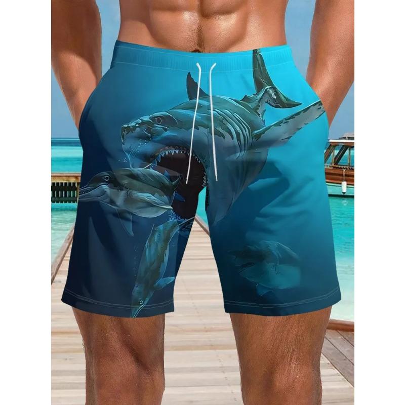 Summer Men's 3D Printed Beach Shorts Fashion Versatile Trend Breathable Casual Vacation Style