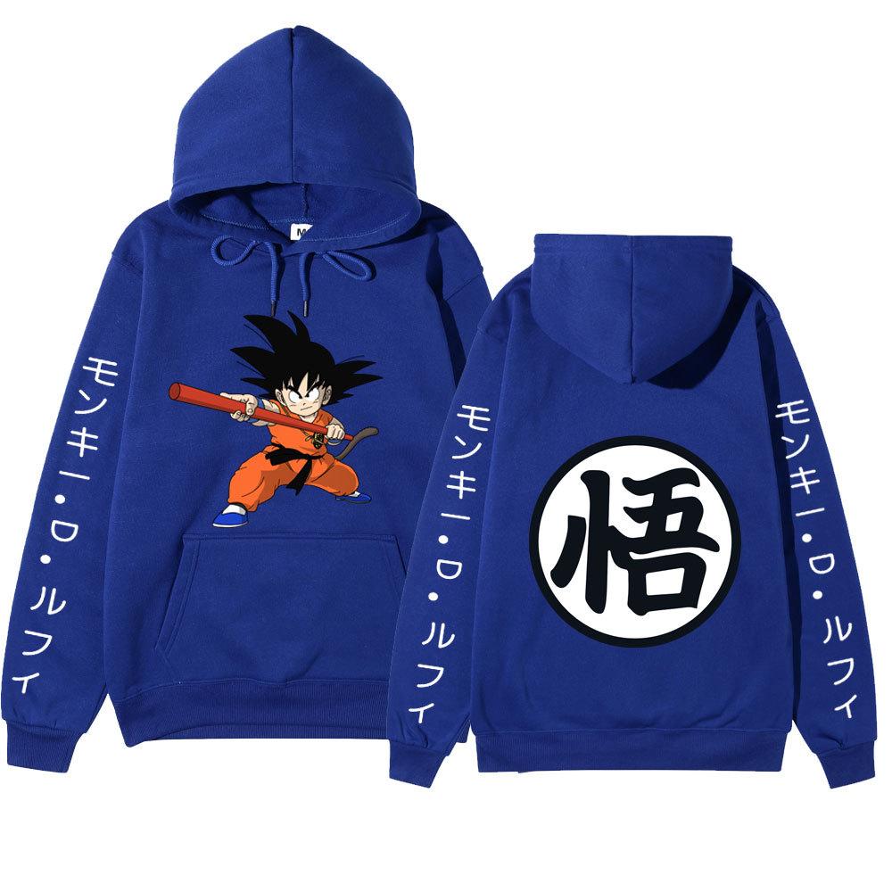 Dragon Ball Son Goku Anime Pattern Hoodie for Men Women Autumn Winter Loose Casual Long Sleeve Hooded Pullover Street Fashion Sweatshirt