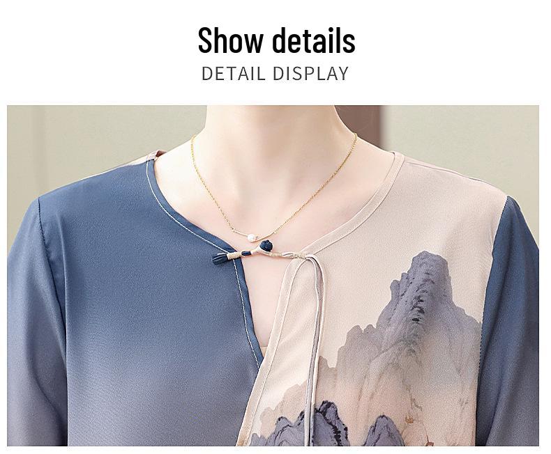 Mom's Summer Short Sleeve Blouse Set: 2025 Stylish Top for Middle-Aged & Elderly Women