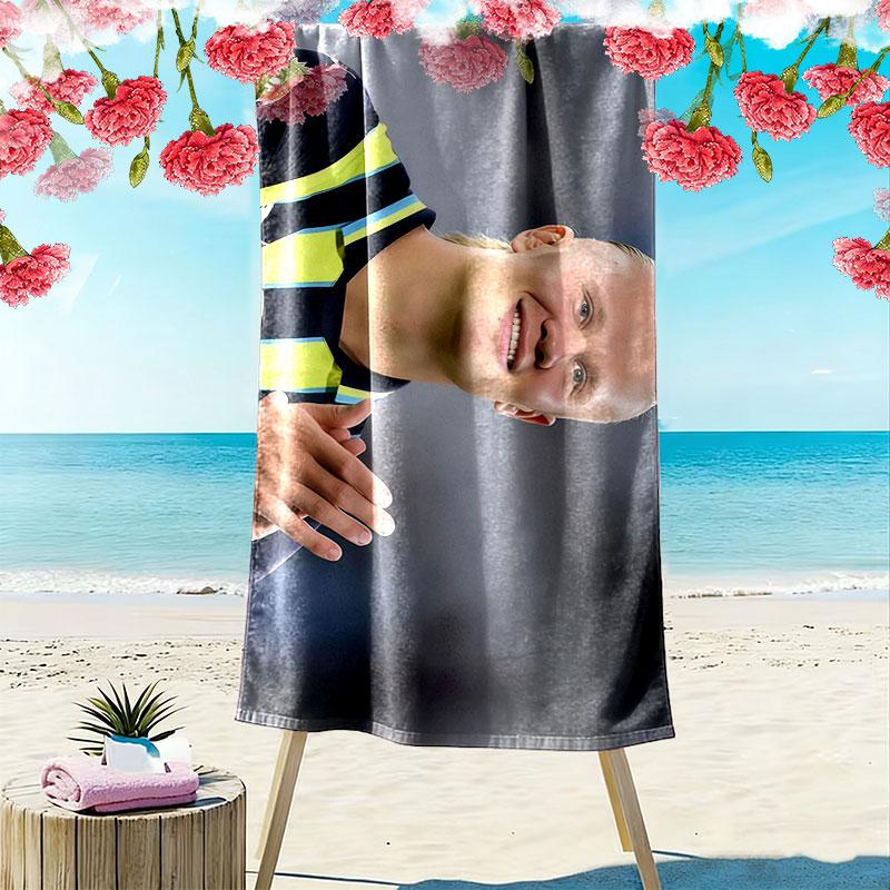 Haaland Print Strandtuch, Großes Weiches Schnelltrocknendes Handtuch für Strand Camping Schwimmen