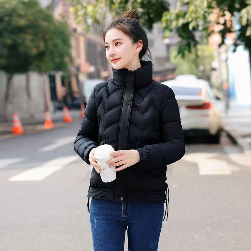 

Короткая хлопковая одежда женская стойка воротник хлебная одежда зимняя новая пуховая хлопковая одежда женские приталенные хлопковые куртки XXXL-140-160 чёрный