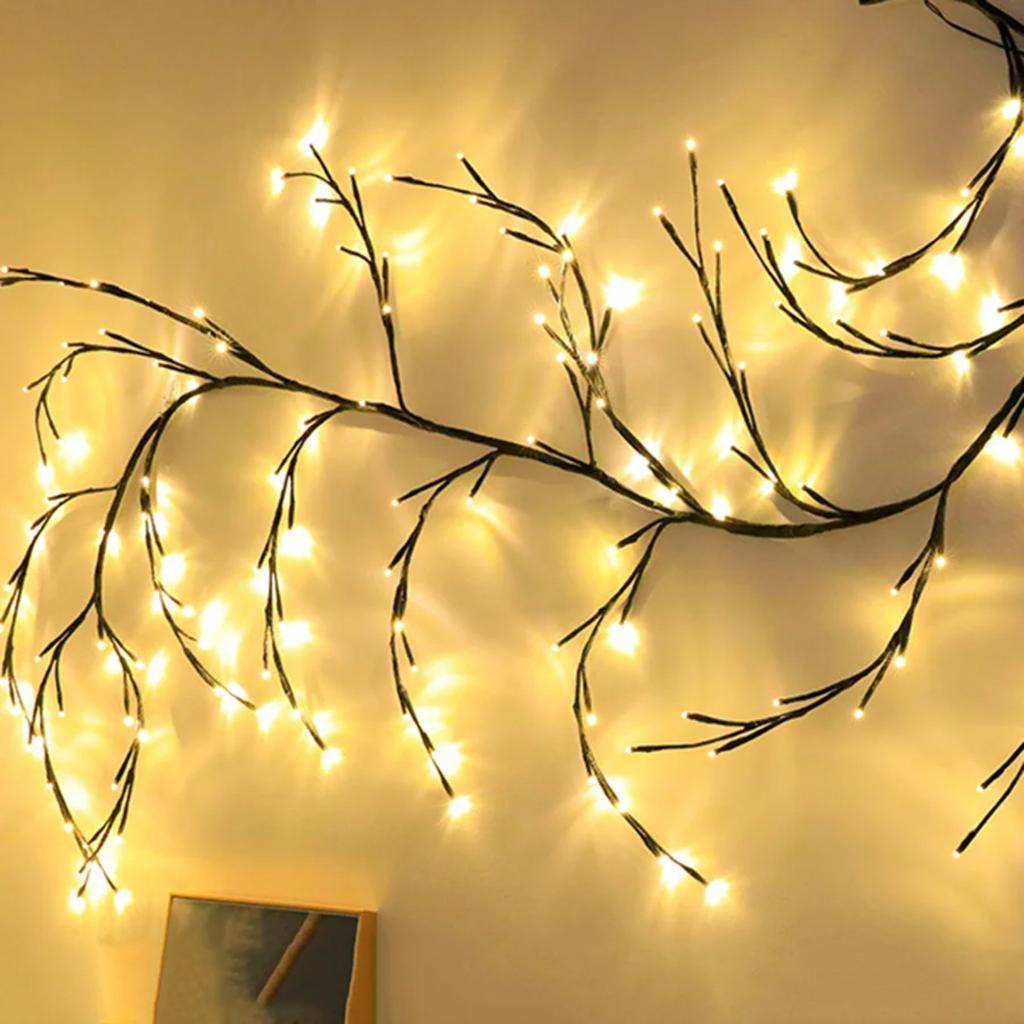 Nové 45/144 LED světelné řetězy z vinné révy Vánoční Halloweenská světelná girlanda DIY Světlo z vrbové větve Vinná réva Dekorace do pokoje na zeď na svatební oslavu