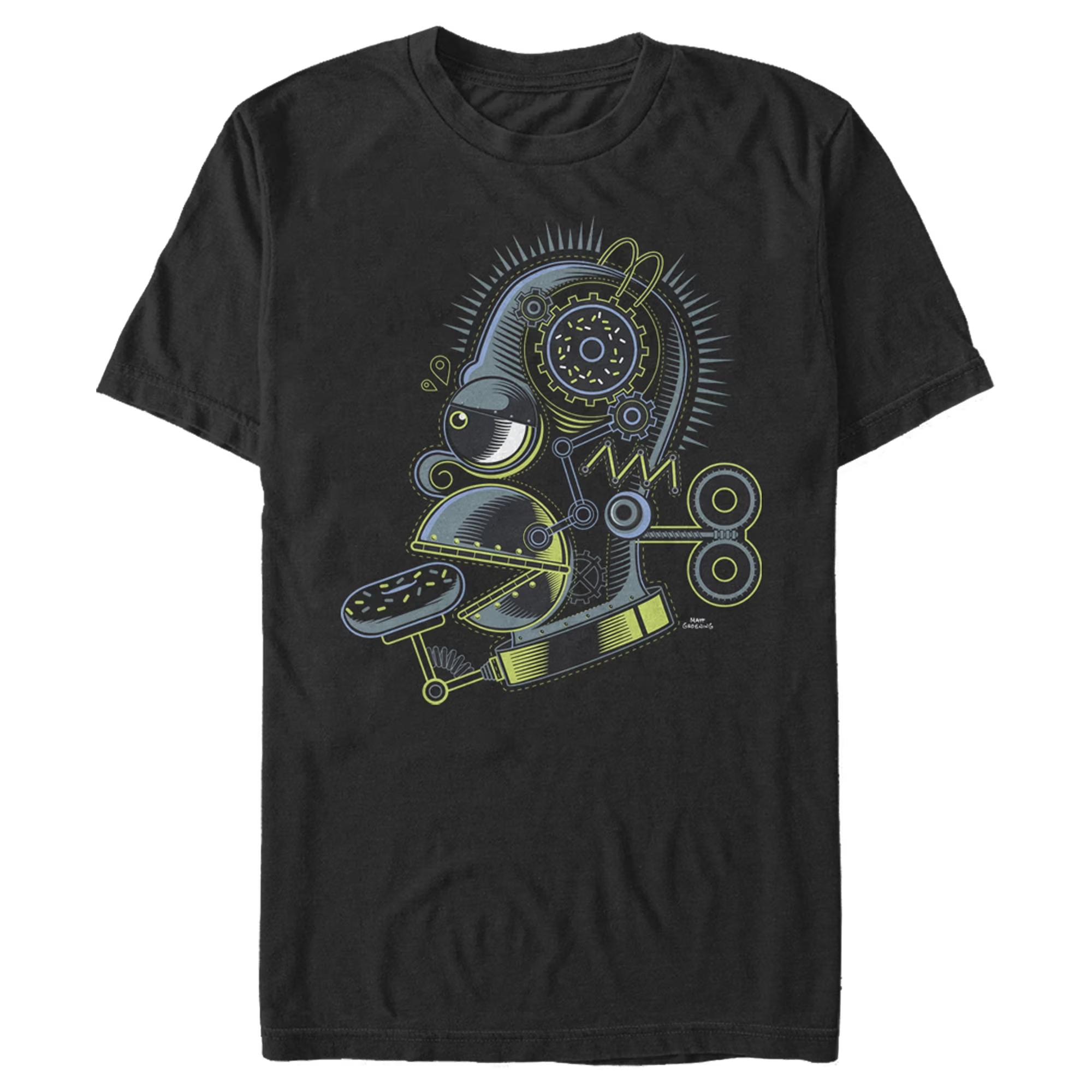 Men s The Simpsons Mechanical Homer Graphic Tee Black Medium Sizes S-4XL Tee Santa Tee Funny Graphic Tee Retro S разноцветный