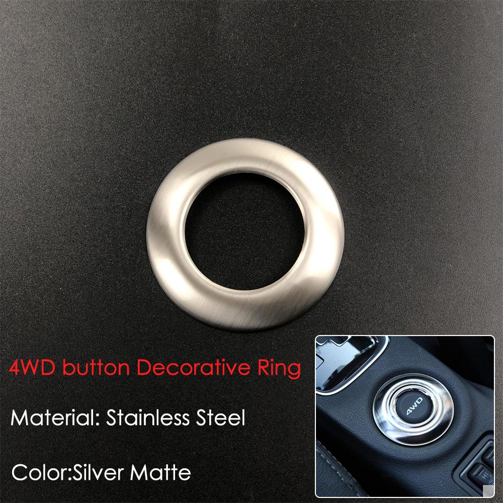

Car 4WD Button Decoration Ring Stainless Steel Car-styling for Mitsubishi Outlander 2013 2014 2015 Interior 3D Car Sticker срібний