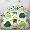 3D Avocado Bettbezug Mikrofaser Niedlich Frucht Bettdeckenbezug Cartoon Avocado Gesichter Bettwäscheset Full Für Kinder Jungen Mädchen Erwachsene