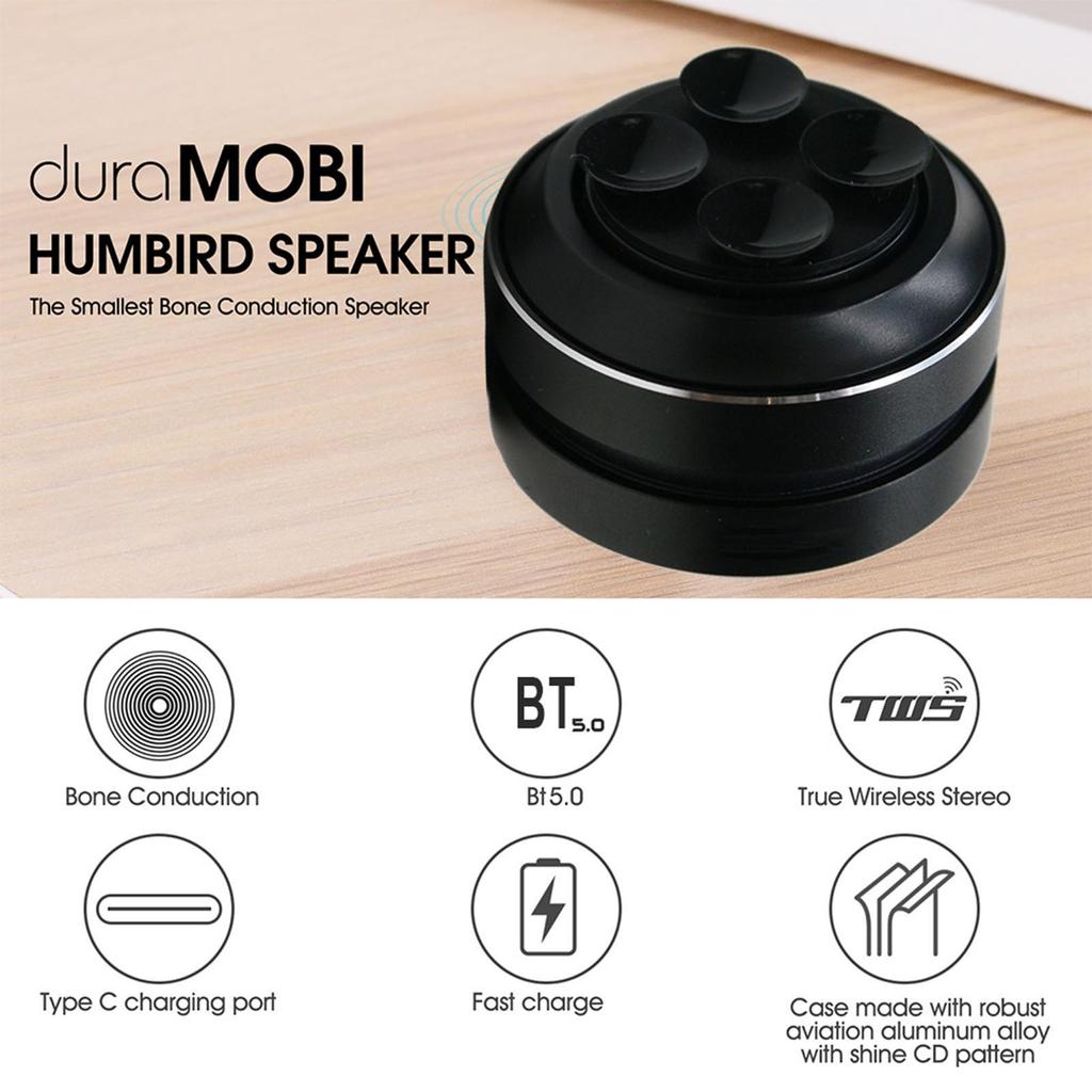 duraMOBI Bone Conduction TWS Stereo Wireless Speaker Portable and Compact Mini Sound Box with Magnetic Adsorption