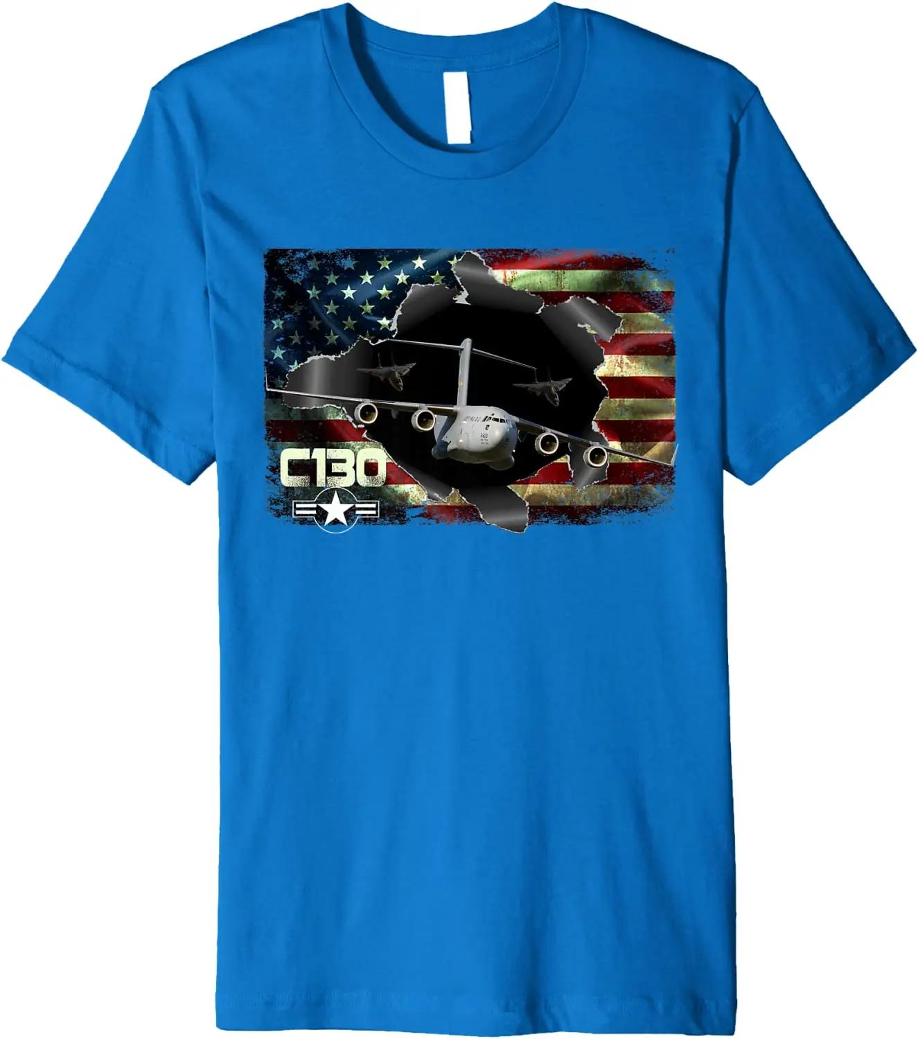 USAF C130 Hercules Military Veteran Pride US Flag TShirt 100 Cotton ONeck Summer Short Sleeve Casual Mens Tshirt Size S3XL S