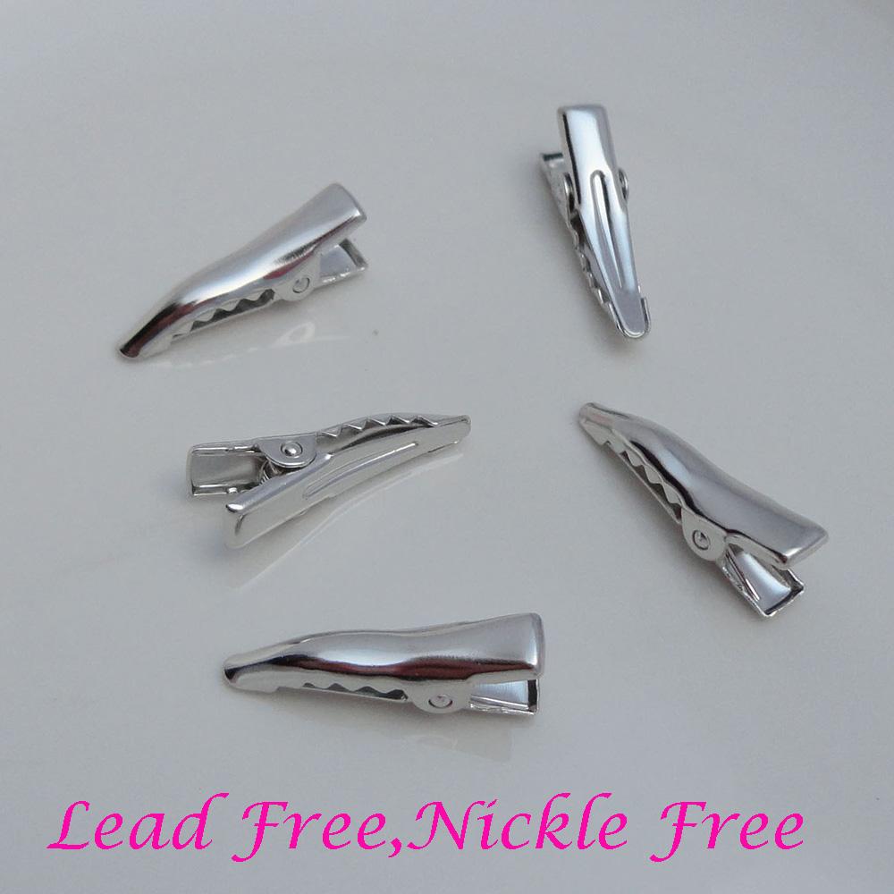 200PCS/bag 2.5cm Teethed Single Prongs Metal Alligator Hair Clips Plain Duckbill Hair Barrettes for Handmade Hair Jewelry