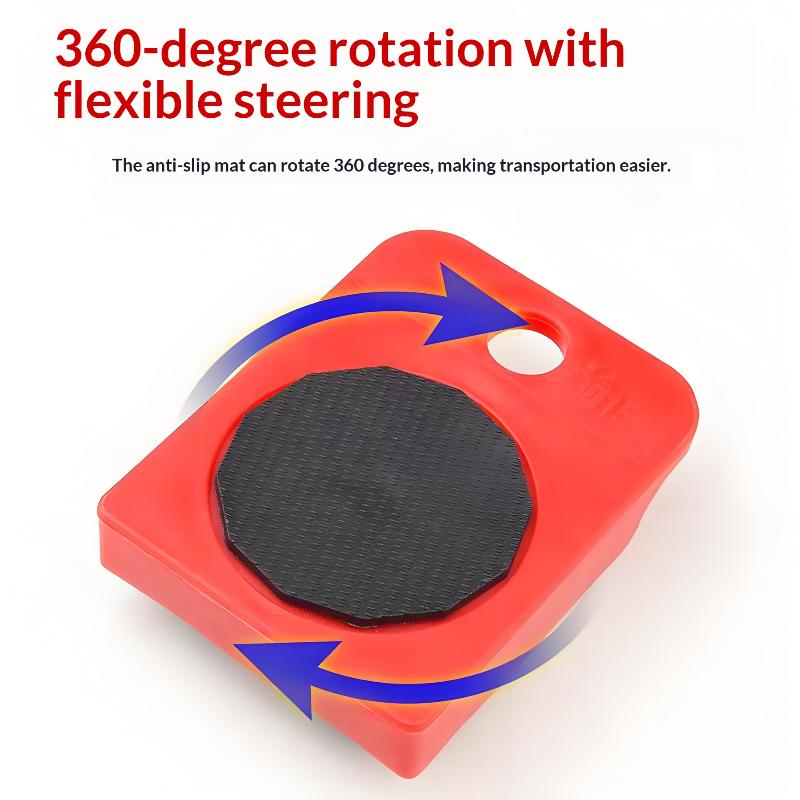 5 In 1 Furniture Moving Set Labor Saving Lifting Pry Bar With 360 Degree Rotating Casters For Heavy Cabinet Refrigerator Home