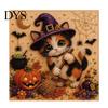 Halloween Party Supplies Cat Faux Pearl Painting Art Kit, Spooky 3D Beads Crafting Kits for Beginners Crafts, Cute Witch Gem Wall Adults, Craft Lovers