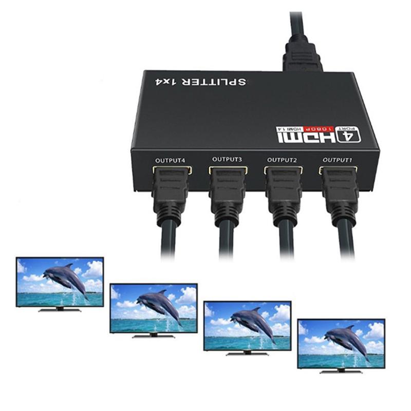1 X 4 Hdmi Splitter Converter 1 In 4 Out Hdmi 1.4 Splitter Amplifier Display