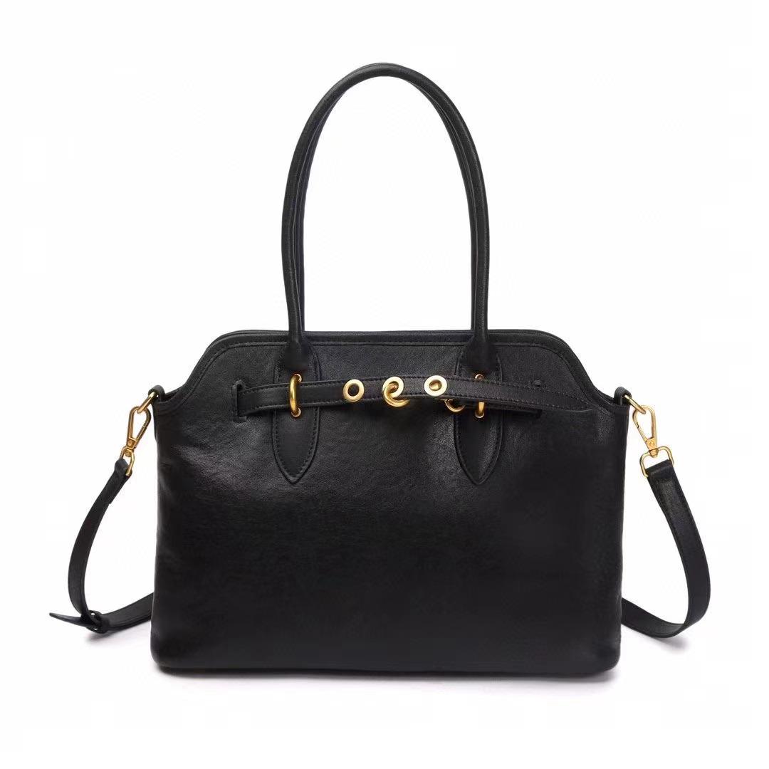 

Женская сумка-тоут из натуральной кожи в стиле ретро для поездок на работу - Большая вместимость, сумка-ракушка, портфель 33 x 12 x 23.5 cm