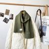 Japanese embroidery puppy beige knitted scarf for women, winter 1116 new warm versatile cycling cashmere scarf for women