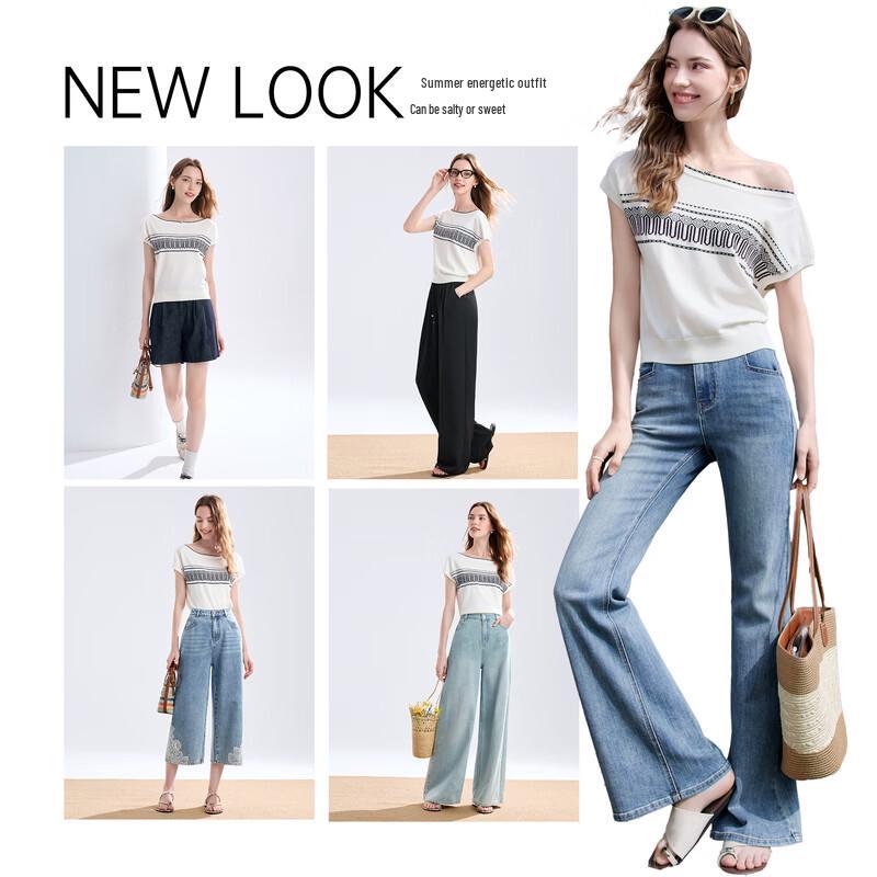 BETU Women's Geometric Jacquard Knit Top