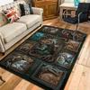Prehistoric Dinosaur Gallery Pattern Rug Floor Mat for Living Room or Bedroom Soft and Comfortable Carpet a Gift for Birthday and Holiday.
