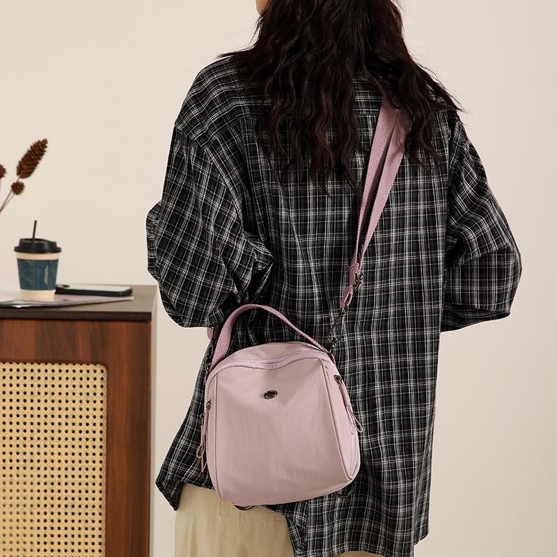 Women's Solid Color Shoulder Bag Multi-function Backpack Student Travel Large Capacity Small Backpack